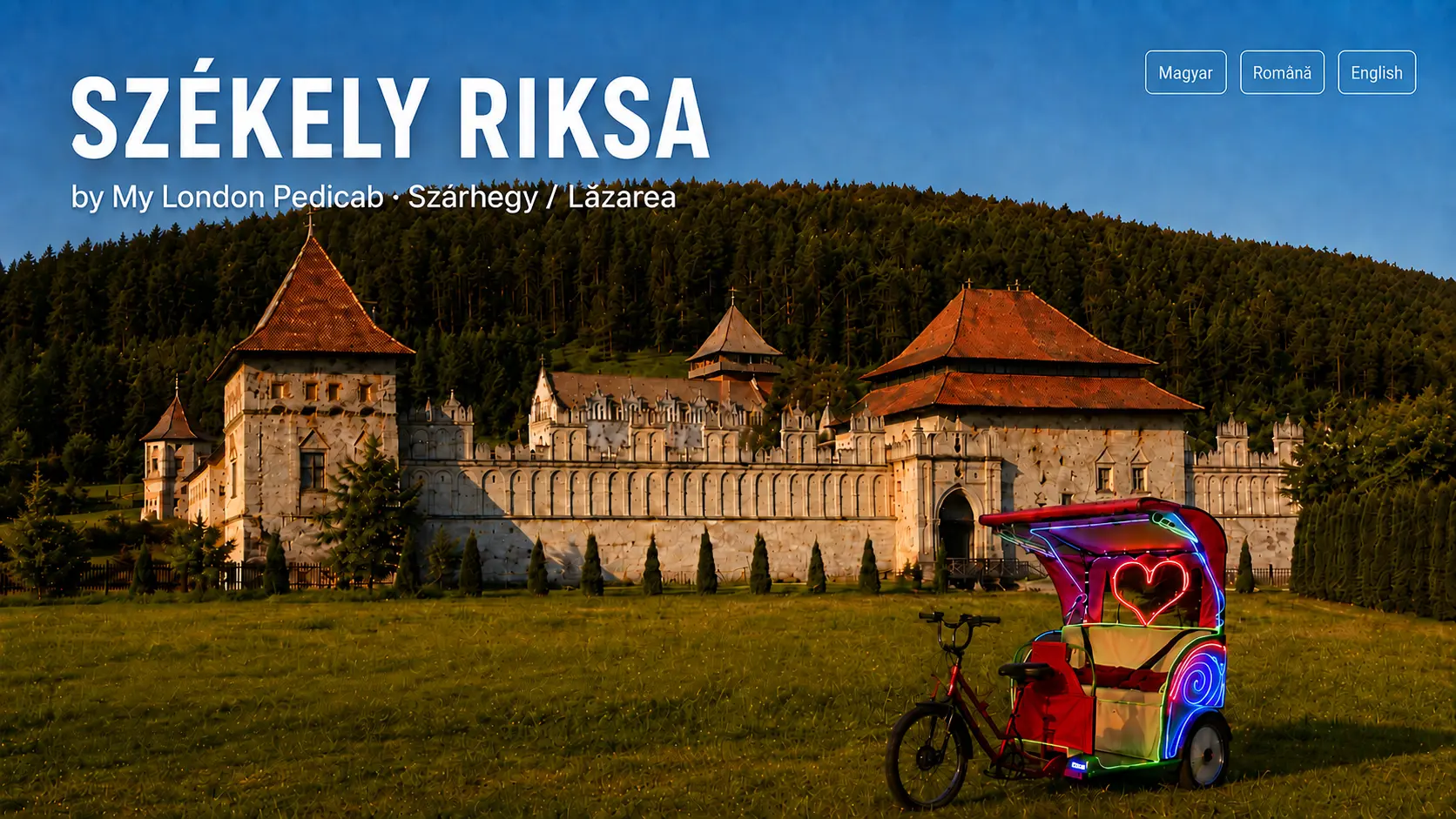 Székely Riksa a szárhegyi Lázár-kastély előtt